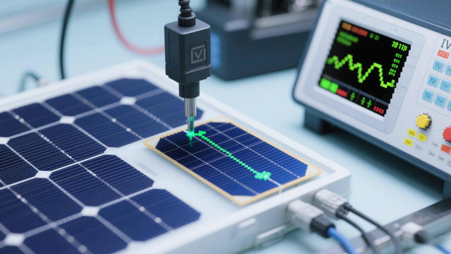 photovoltaic panels IV curves test
